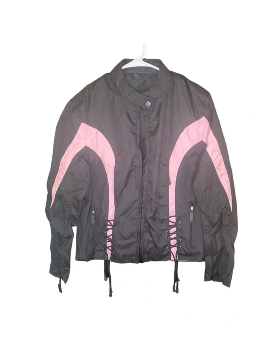 Women’s Black Utility Jacket with Pink Accents